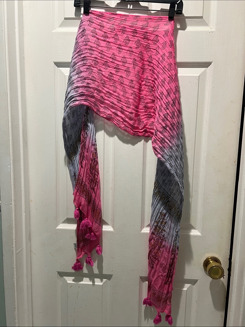 Pink Ombre Tassel Wrap Scarf